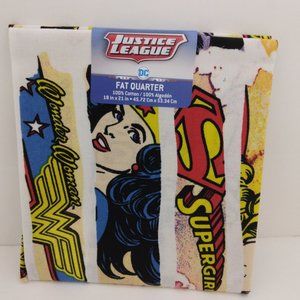 DC Comics JUSTICE LEAGUE Batgirl Supergirl Cotton Fabric Fat Quarter 18x22 Craft